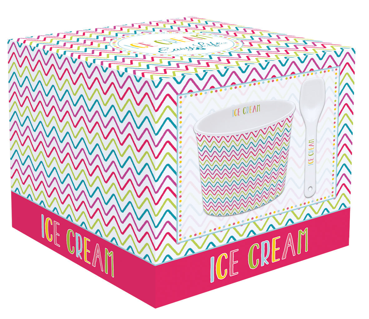 Porcelain Ice cream bowl with a spoon - Shukha Online Store