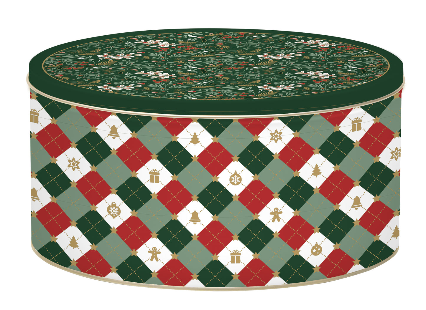 Set 3 round nesting tin boxes FANCY CHRISTMAS