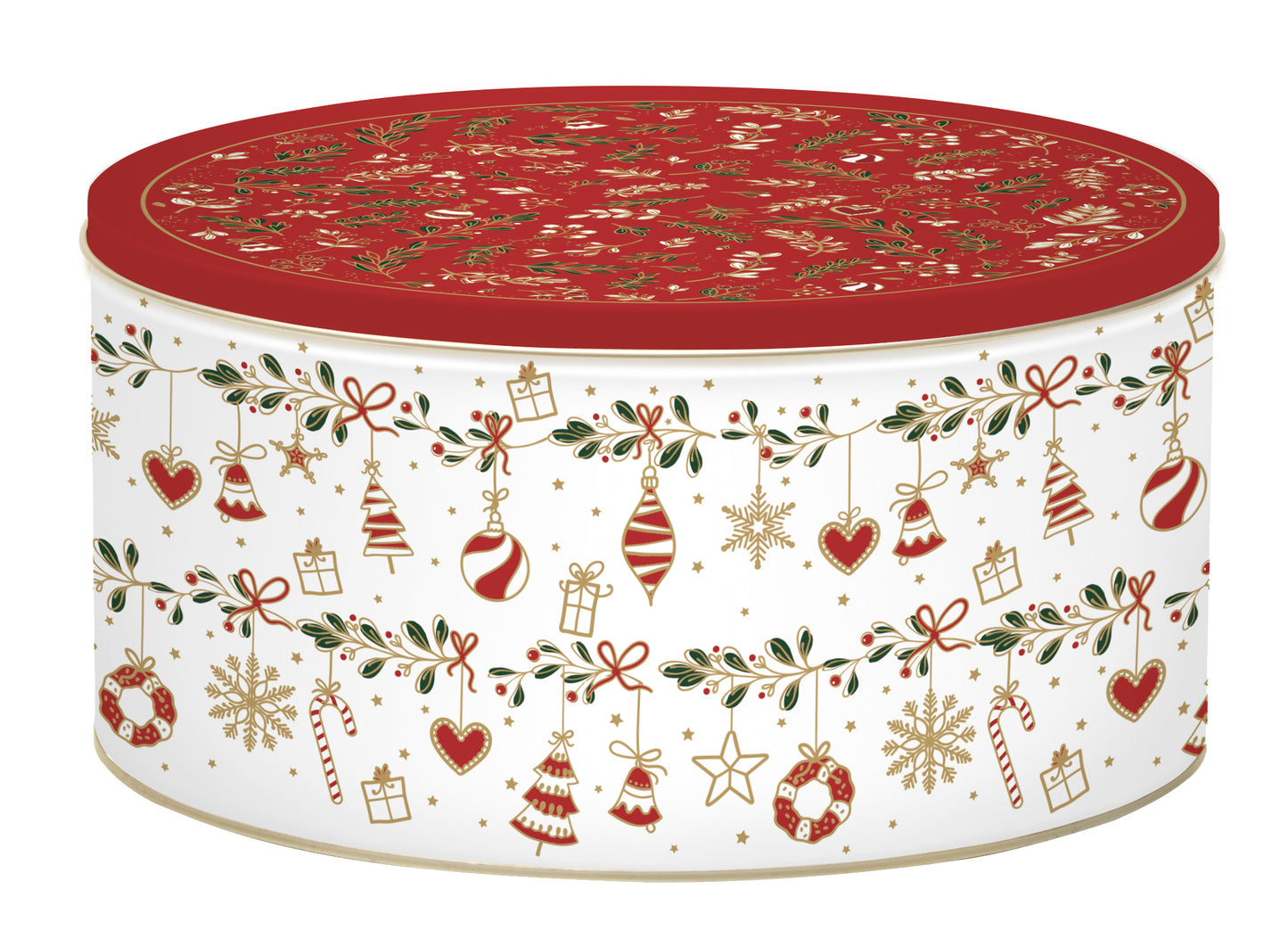 Set 3 round nesting tin boxes FANCY CHRISTMAS