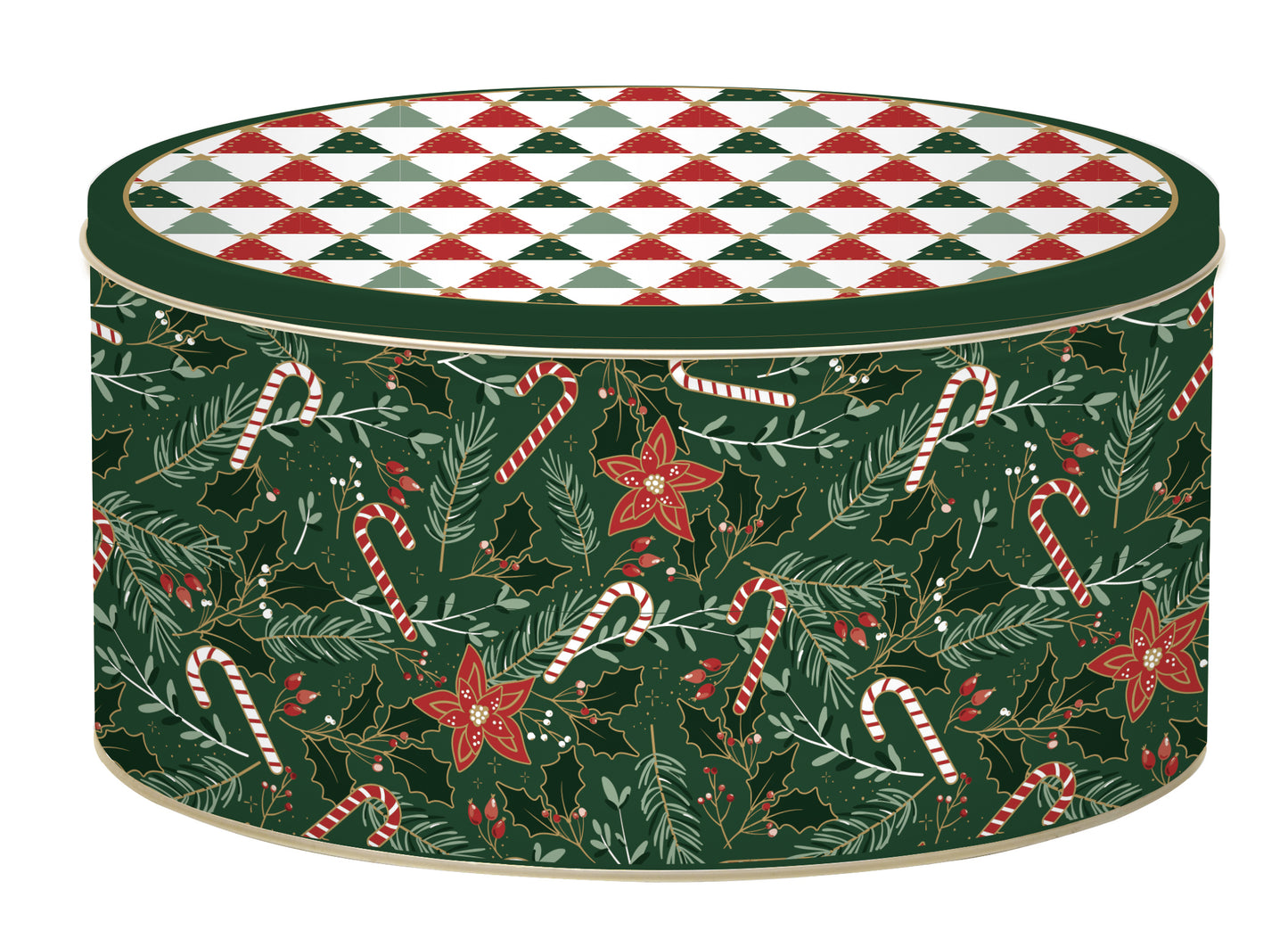 Set 3 round nesting tin boxes FANCY CHRISTMAS