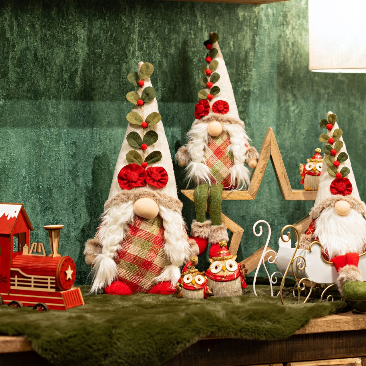 Edge stool gnome from textile colorful