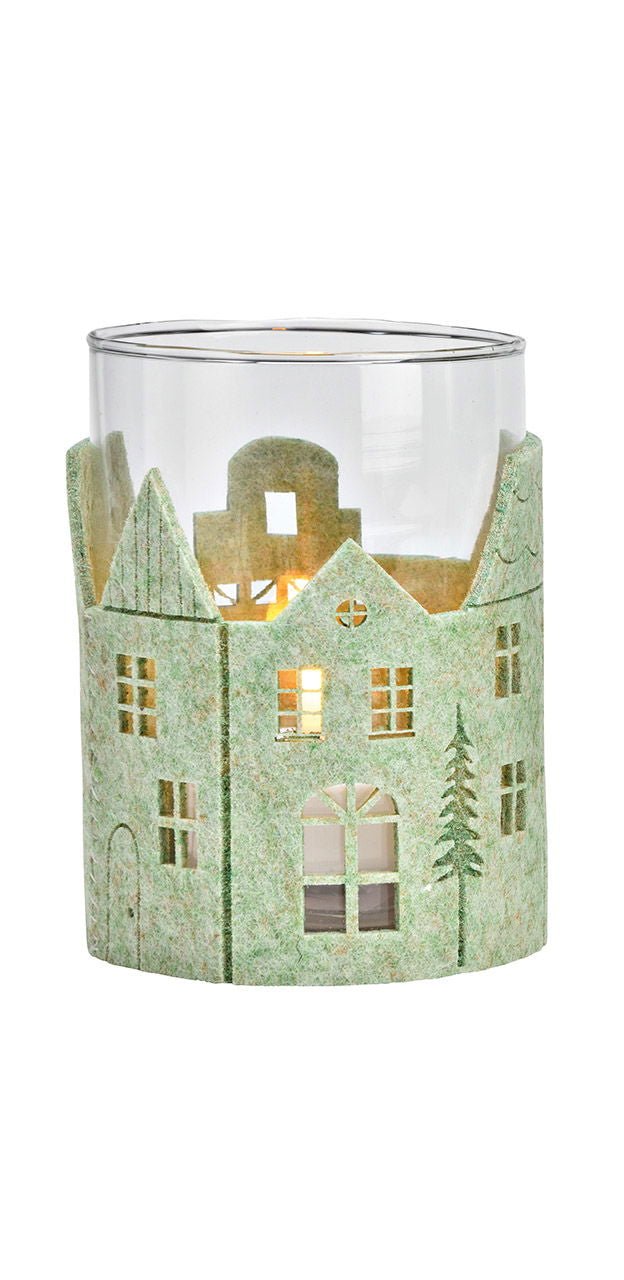 Wind light house decor, made of glass green