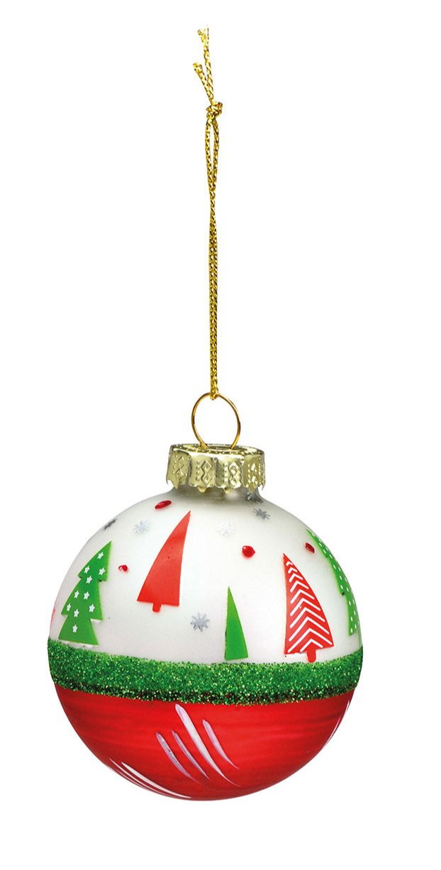 Christmas ball, fir tree decor of glass colorful , Ø6cm