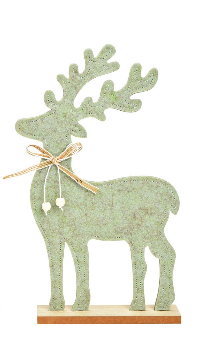 Stand deer made of felt green