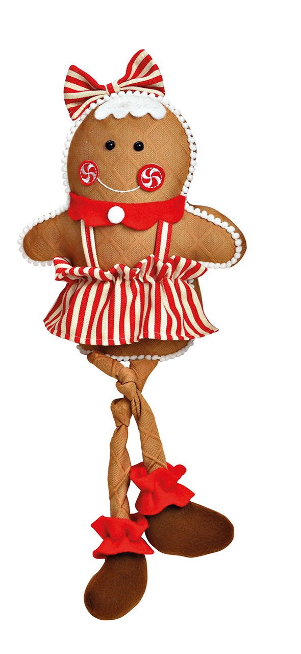 Edge stool gingerbread figure made of textile brown