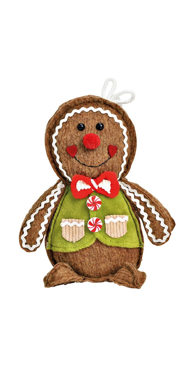 Gingerbread figurine made of textile brown