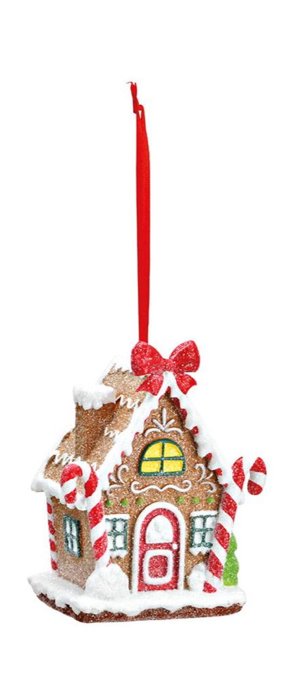 Hanger gingerbread house made of poly colorful