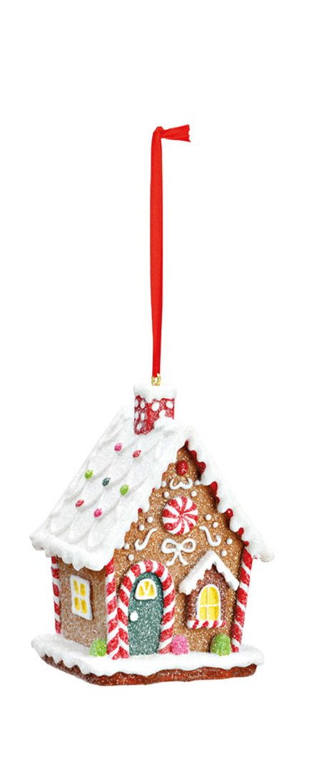 Hanger gingerbread house made of poly colorful
