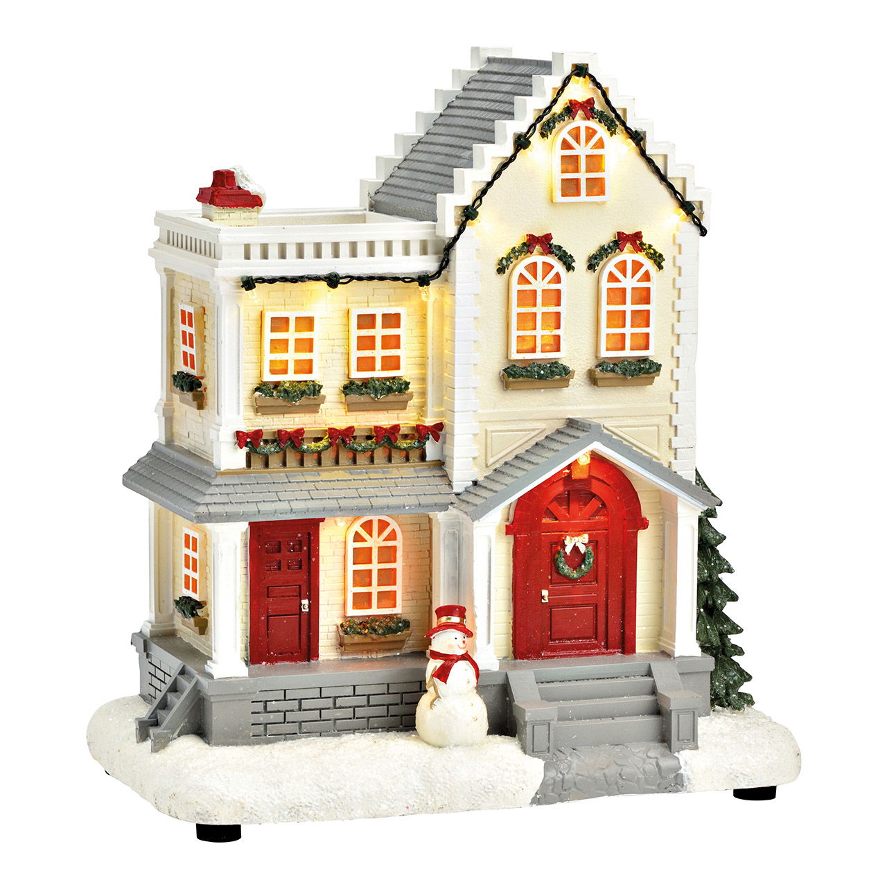 Light house with LED and sound, made of poly white