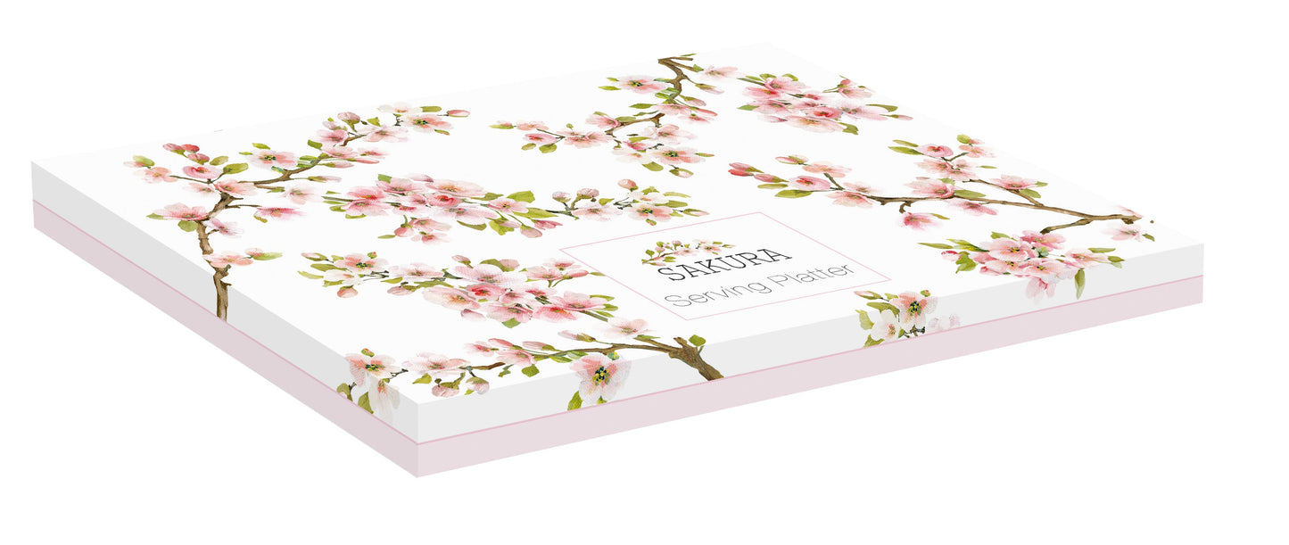 Porcelain serving platter 36x25 cm in color box SAKURA - Shukha Online Store