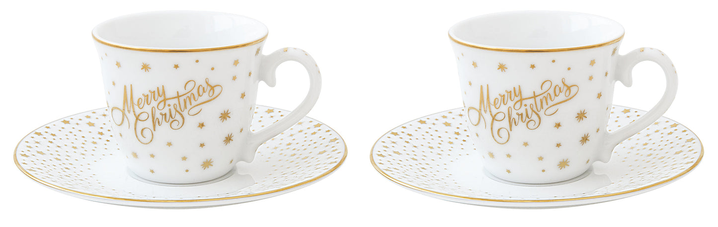 Set 2 porc.coffee c&s 80 ml in color box GOLDEN CHRISTMAS - Shukha Online Store