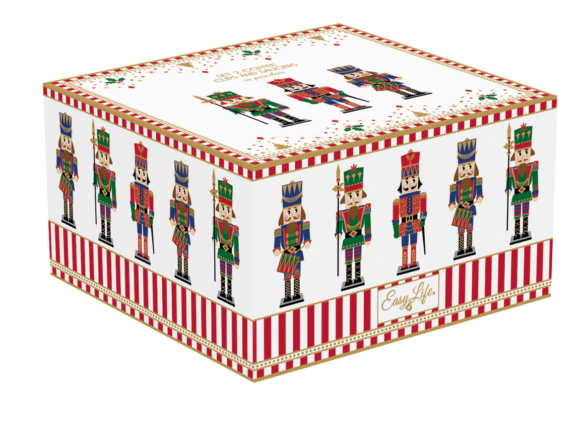 Set 2 porcelain coffee cups & saucers 80 ml in color box NUTCRACKER - Shukha Online Store
