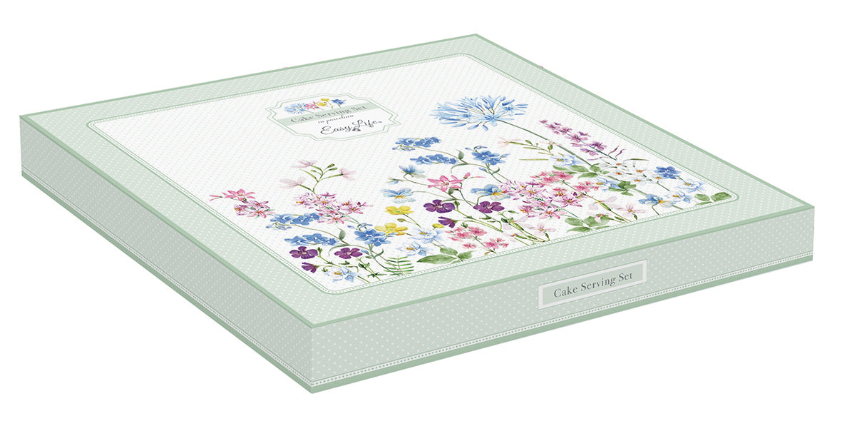 Porcelain cake serving set Ø 32 cm in color box FLORAISON - Shukha Online Store