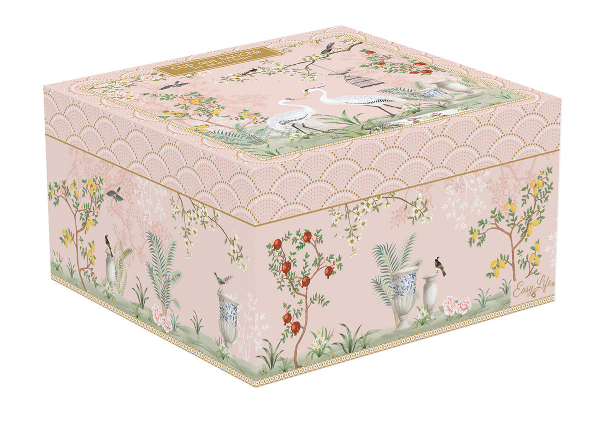 CUP AND SAUCER IN PORCELAIN IN COLOR BOX JARDIN DE REVES - Shukha Online Store