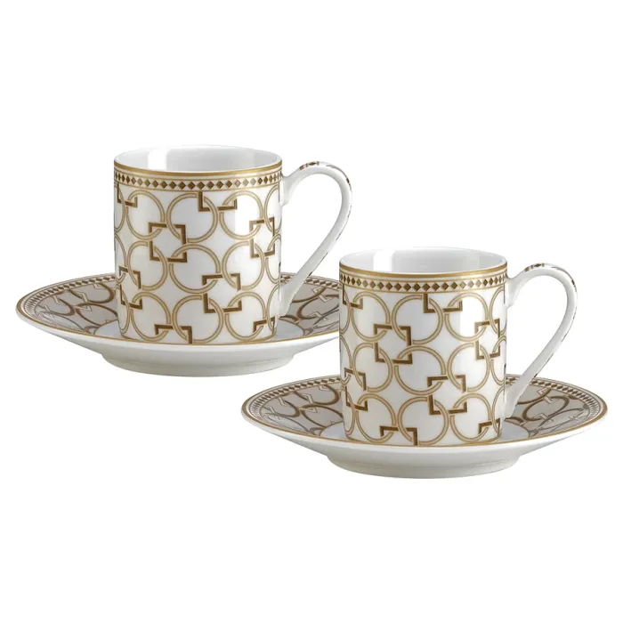 Set of 2 espresso cups with saucer DECO'