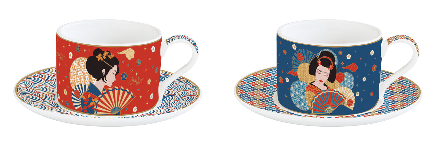 Set 2 porceain cups & saucers 240 ml TOKYO