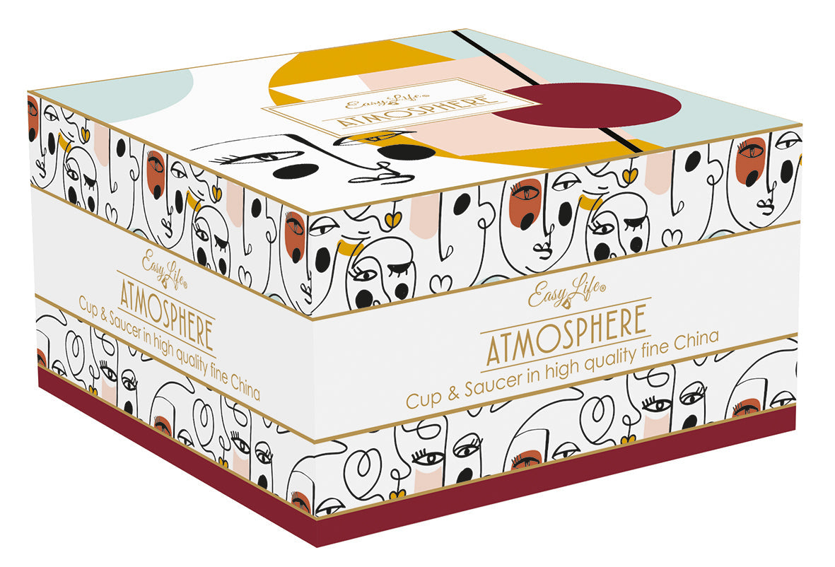 High quality Fine China breakfast cup & saucer 400 ml in color box MODERNISM - Shukha Online Store