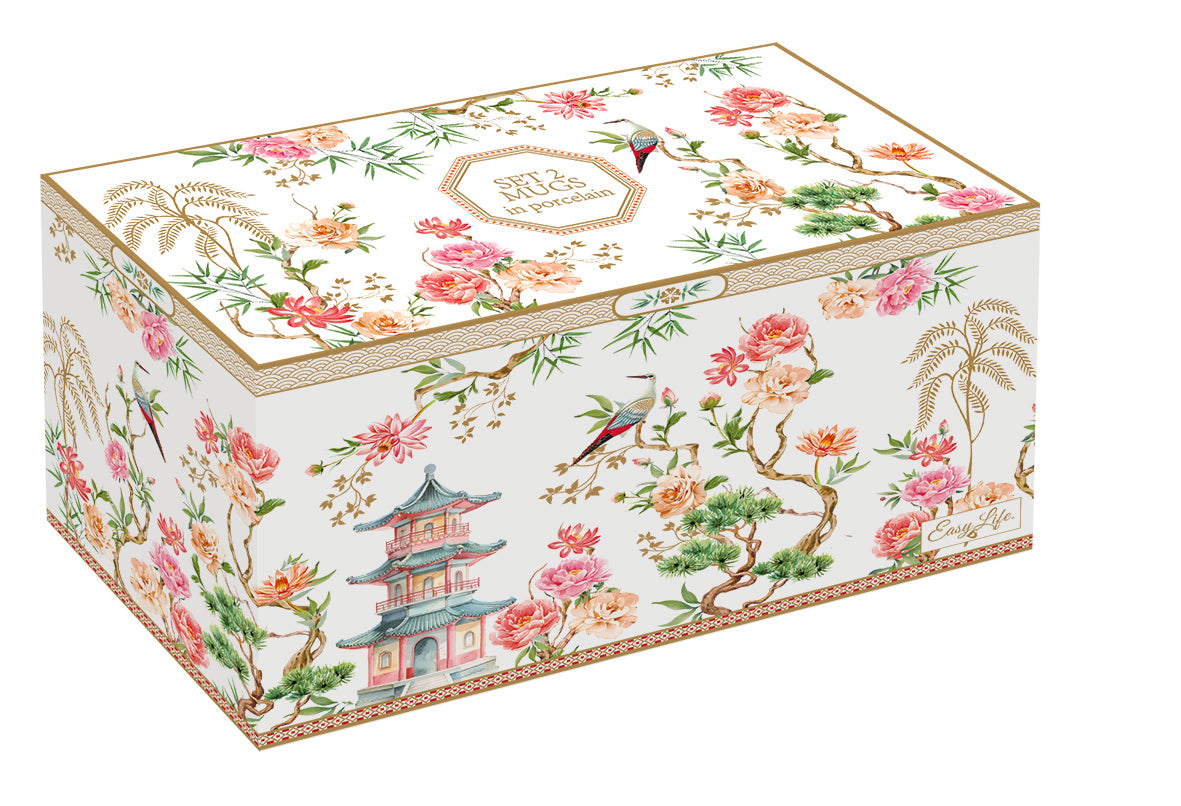 Set 2 porcelain mugs 300 ml in color box JARDINS D'ORIENT