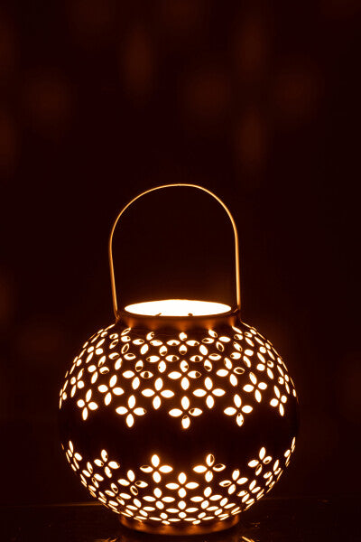 Lantern Ball Perforated Iron Ochre