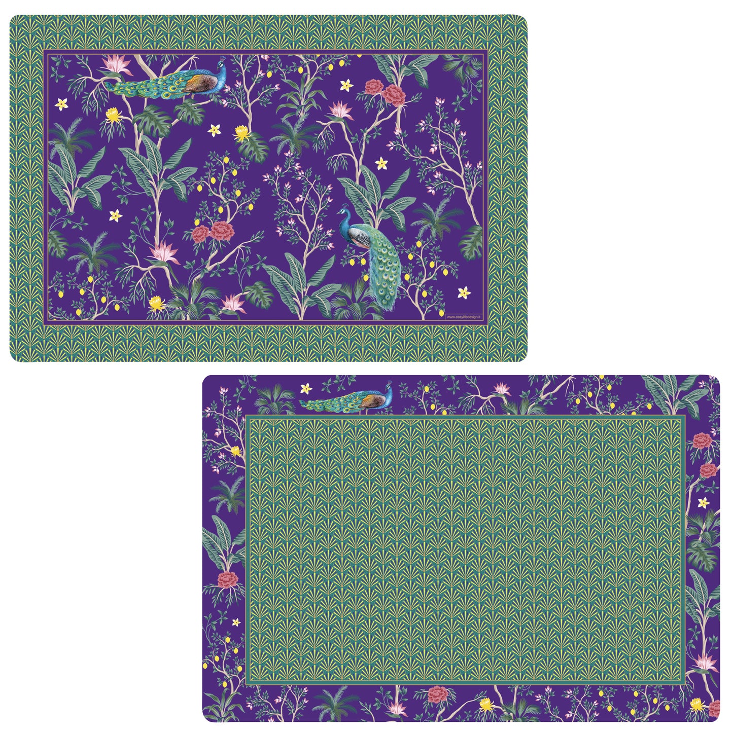 Double side placemat 45x30 IMPERIAL PEACOCK