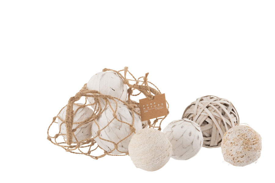 Bag Balls Dried Plants White