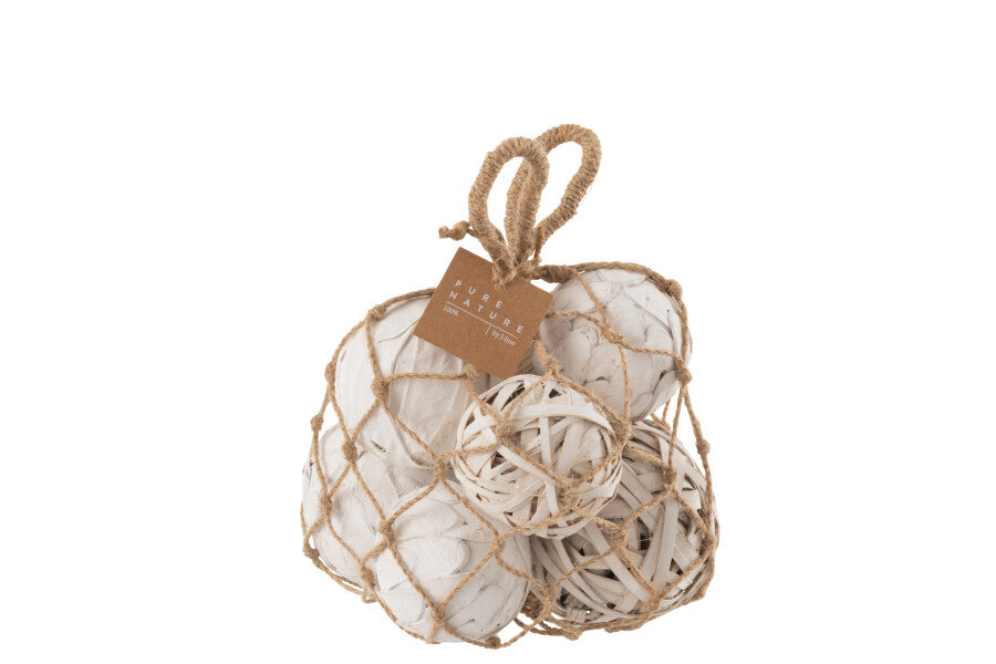 Bag Balls Dried Plants White