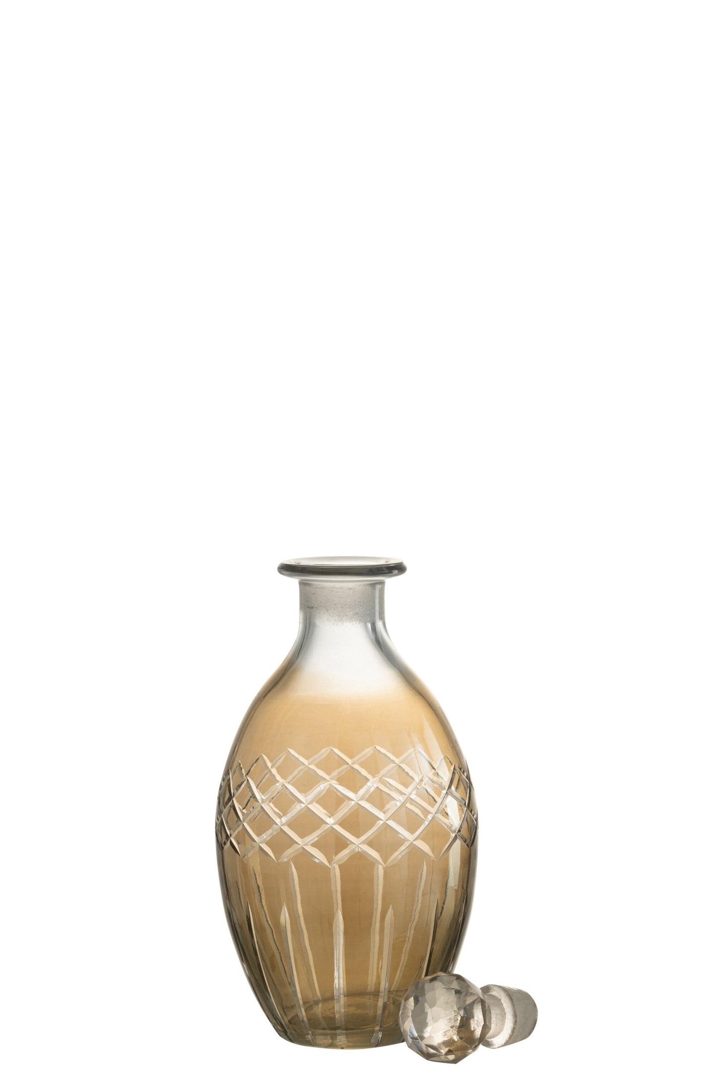 Carafe Rhomb Oval Glass Smoke
