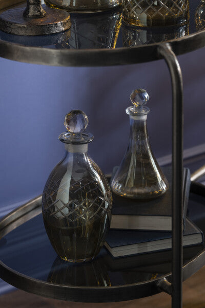 Carafe Rhomb Oval Glass Smoke