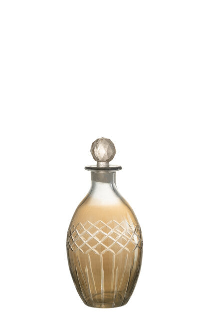 Carafe Rhomb Oval Glass Smoke
