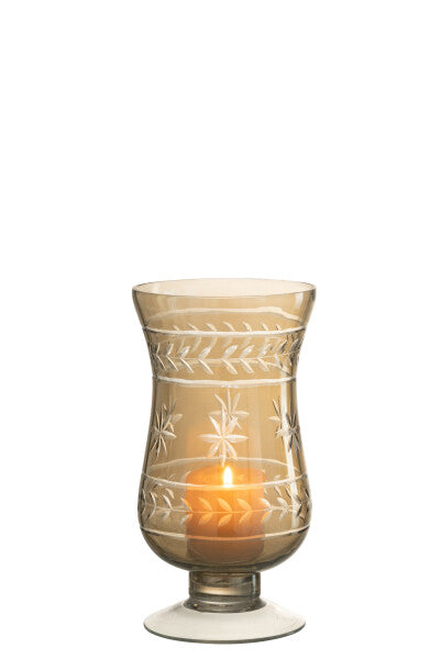 Hurricane Modern Stem Star Glass Smoke