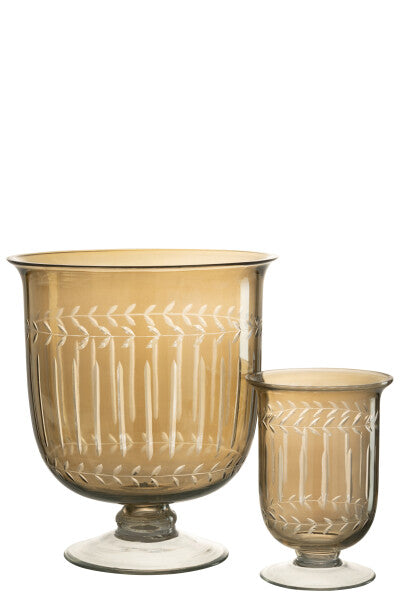 Hurricane Roman Stem Glass Smoke Large
