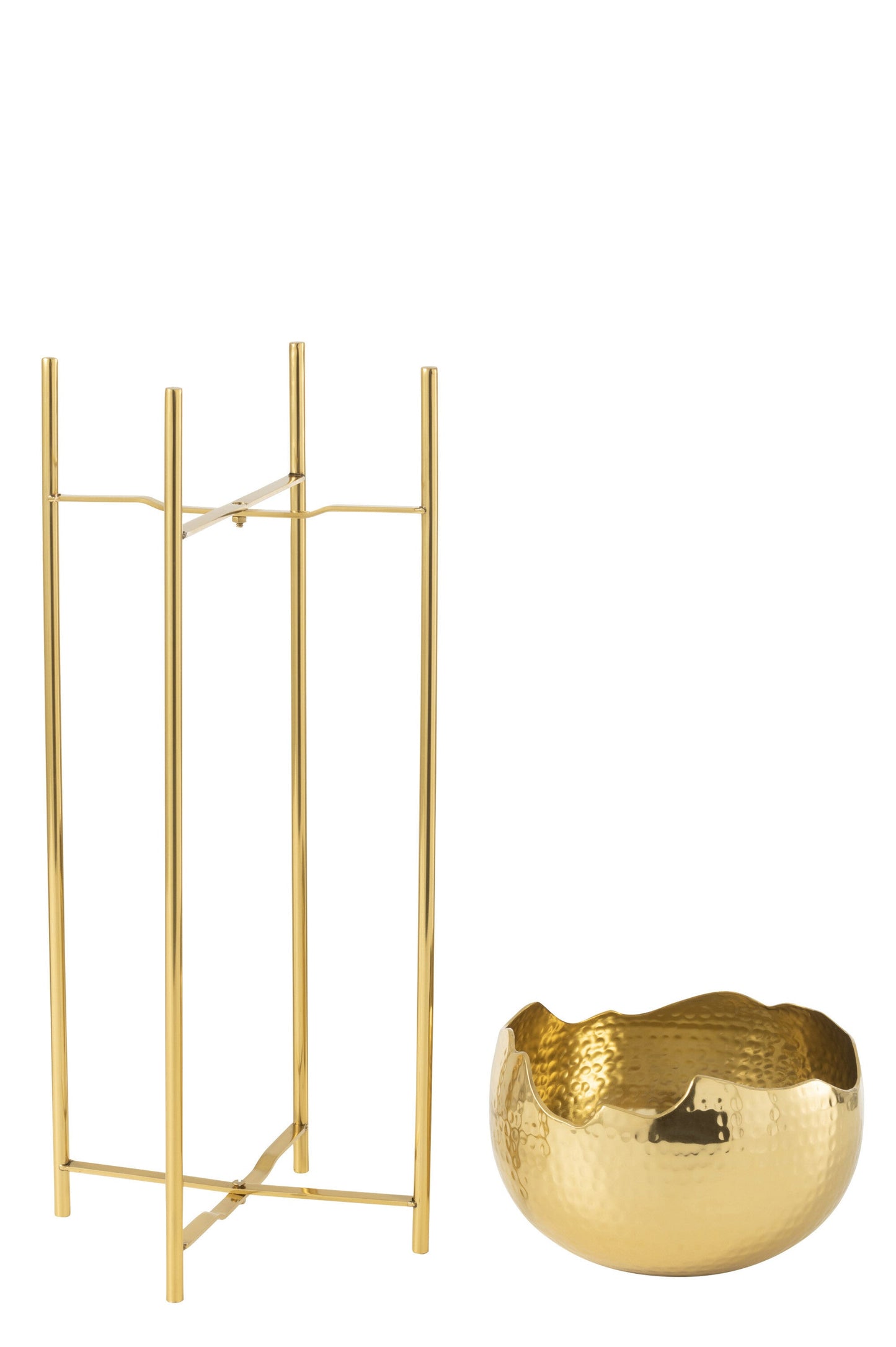 Bowl On Stand Stainless Steel Gold Large