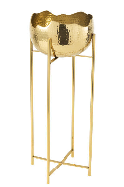 Bowl On Stand Stainless Steel Gold Large