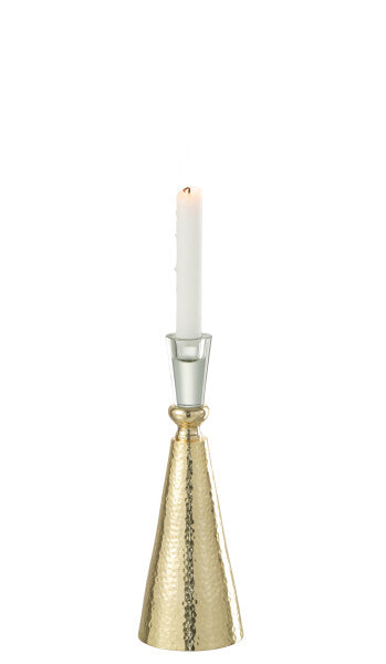 Candleholder Tape Aluminium/Glass Gold/Transparent Medium