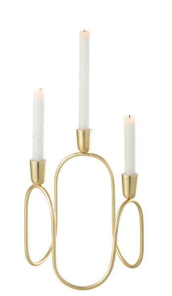Candleholder Tryo Iron/Aluminium Gold