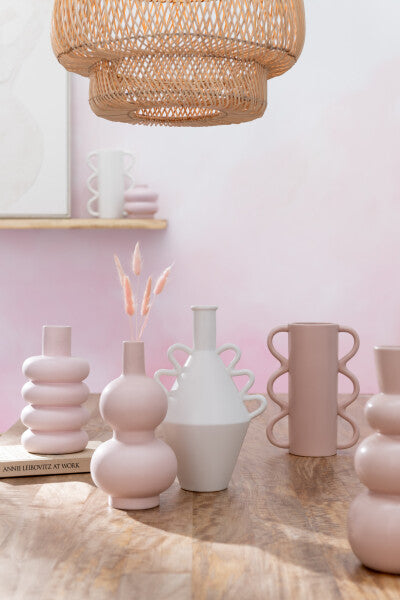 Vase Wavy Handle Dolomite Pink Small