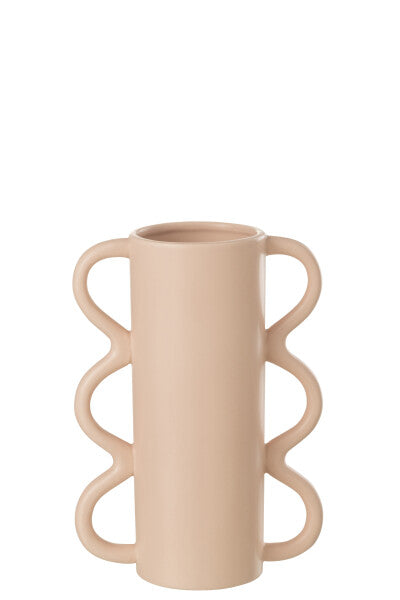Vase Wavy Handle Dolomite Pink Small