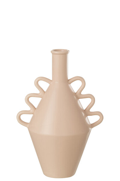 Vase Wavy Handle Dolomite Pink Large