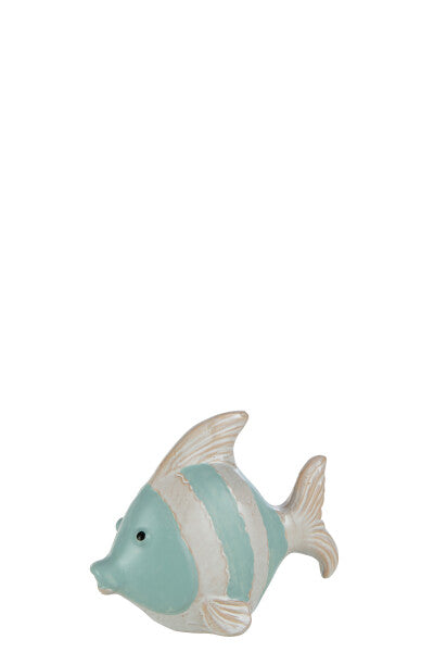 Fish Porcelain White/Azure Small