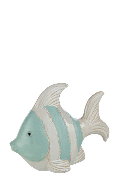 Fish Porcelain White/Azure Large