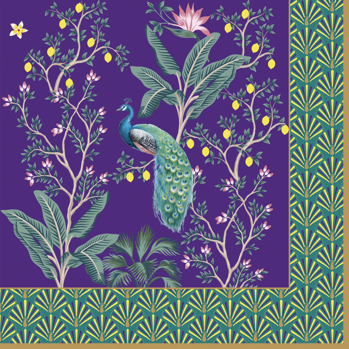Pack of 20 Fashion paper 33x33 IMPERIAL PEACOCK