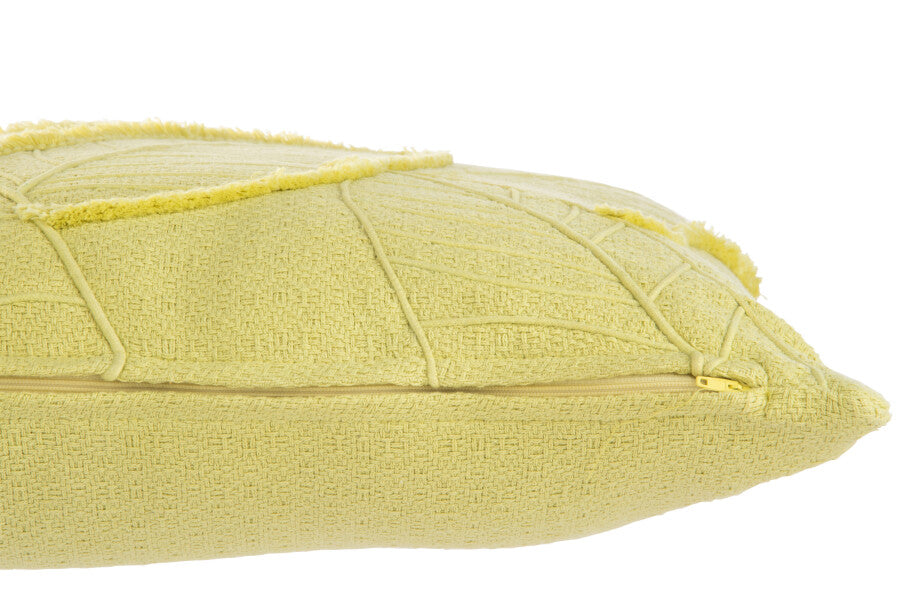 Cushion Leaves Cotton Lemon Green