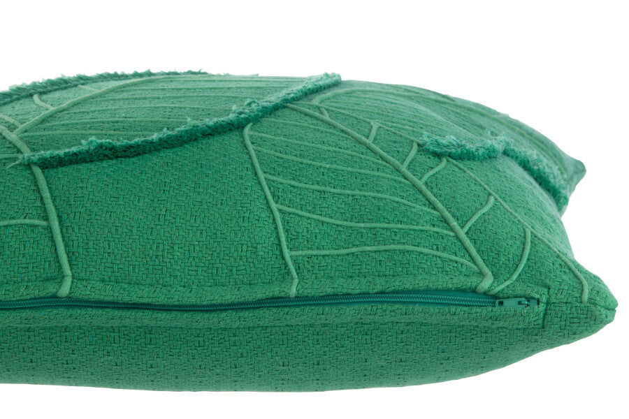 Cushion Leaves Cotton Dark Green