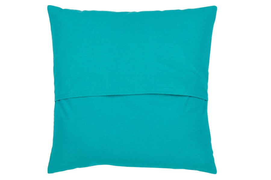 Cushion Flowers+Stitches Cotton Turquoise
