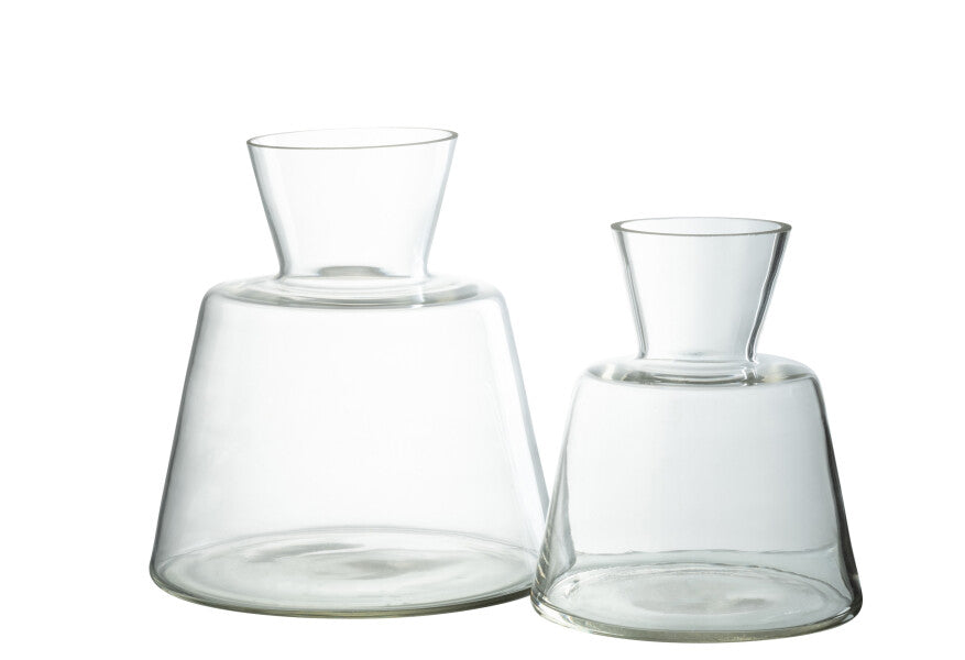 Vase Conic Glass Transparent Large