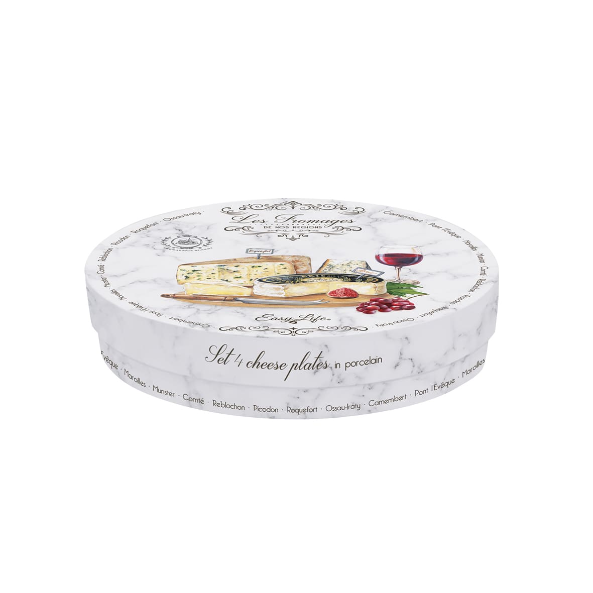 Set 4 porcelain side coupe plates Ø 19 cm LES FROMAGES