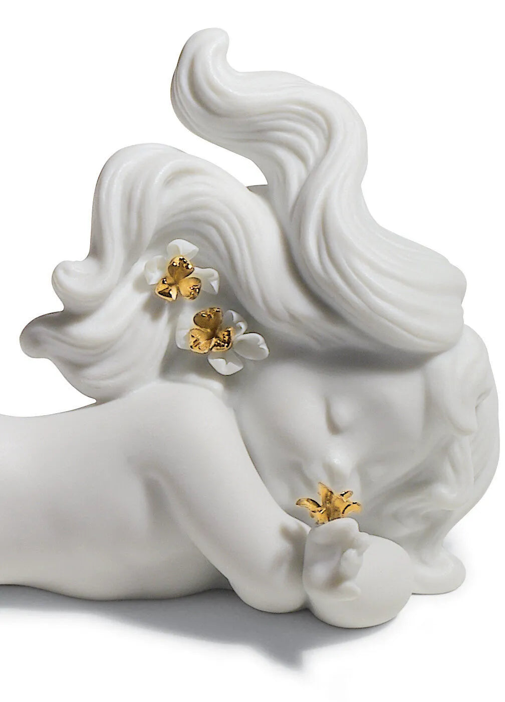 Day Dreaming at Sea Mermaid Figurine. Golden Lustre