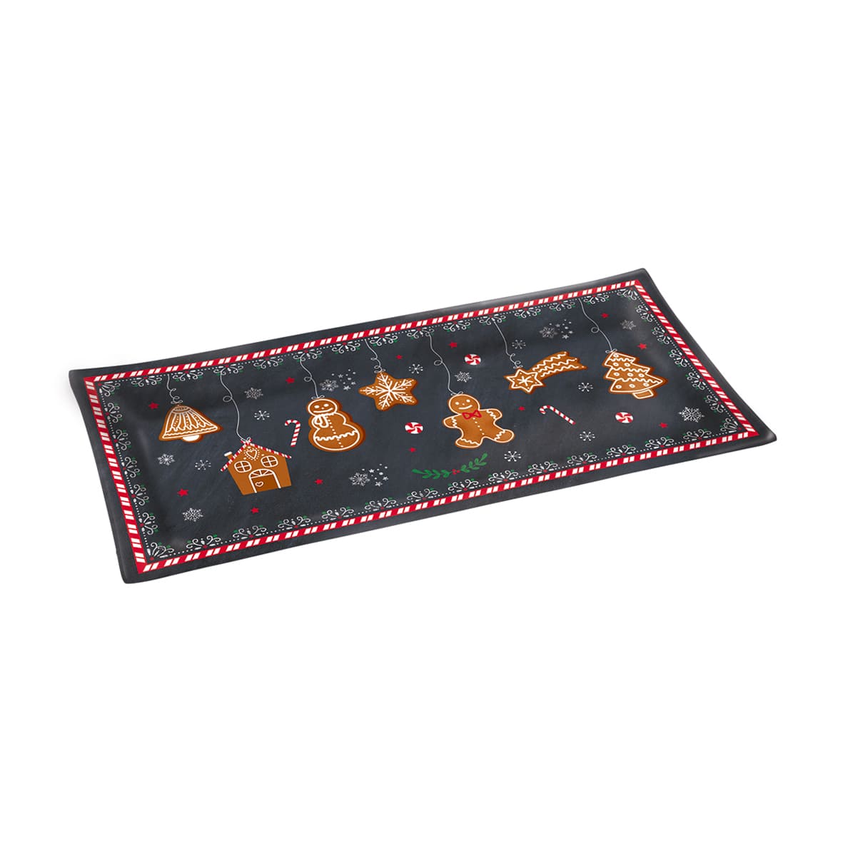 Fine quality glass plate 36×17 cm GINGERBREAD