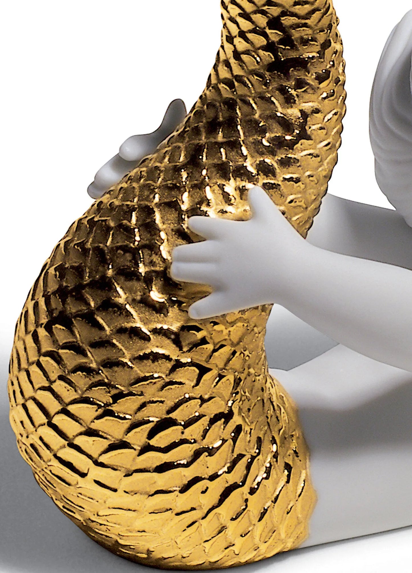 Playing at Sea Mermaid Figurine. Golden Lustre