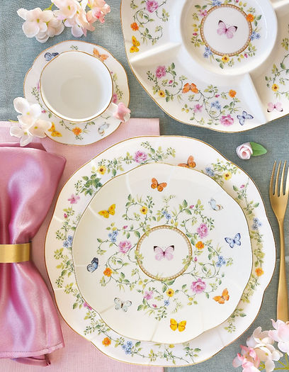 Porcelain side plate Ø 21 cm DANCING BUTTERFLIES